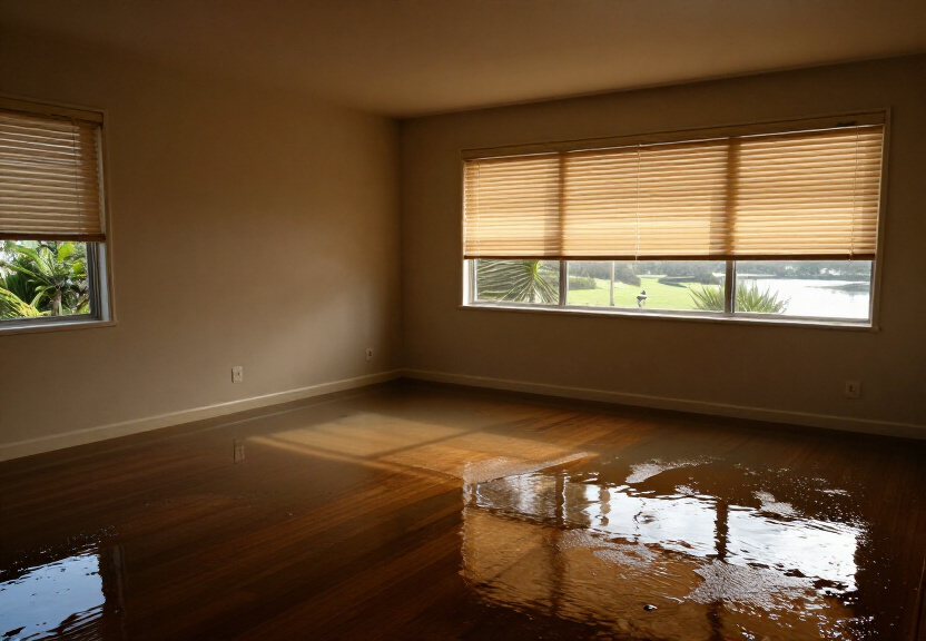 Flooded commercial space in Emu Heights before restoration